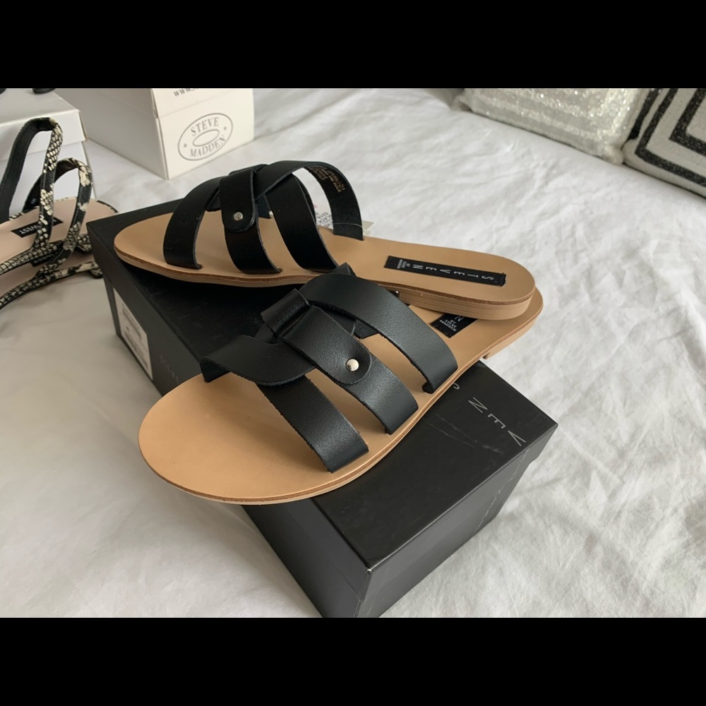 Steven by Steve Madden leather flat slide sandal